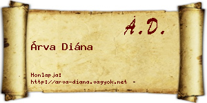 Árva Diána névjegykártya