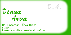 diana arva business card